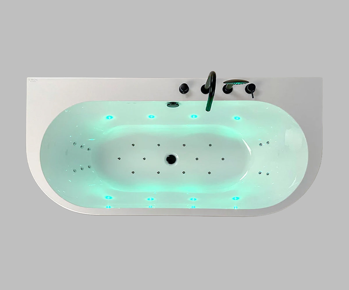 Free-standing bathtub - wall-mounted Sensual Wall with AIR+ system