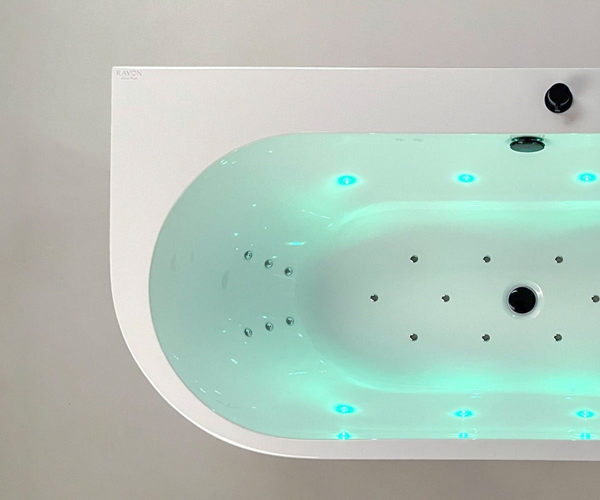 Free-standing bathtub - wall-mounted Sensual Wall with AIR+ system