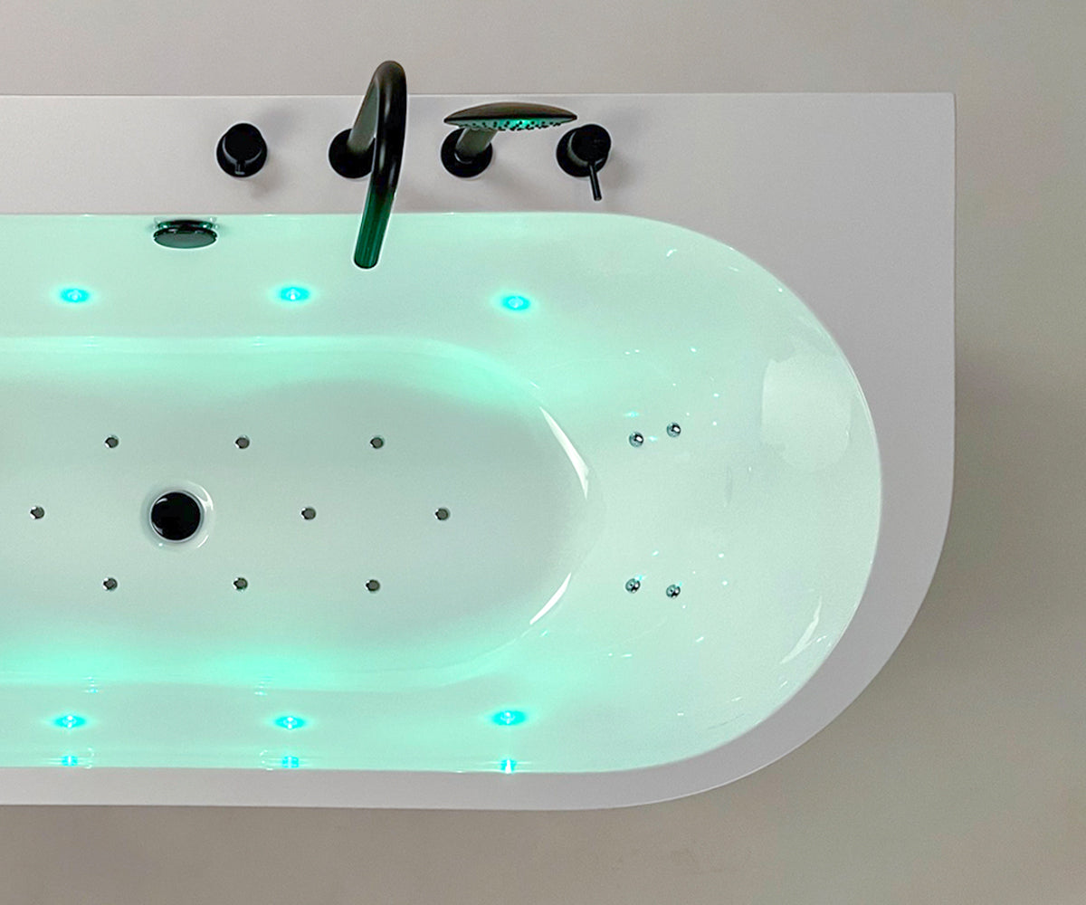 Free-standing bathtub - wall-mounted Sensual Wall with AIR+ system