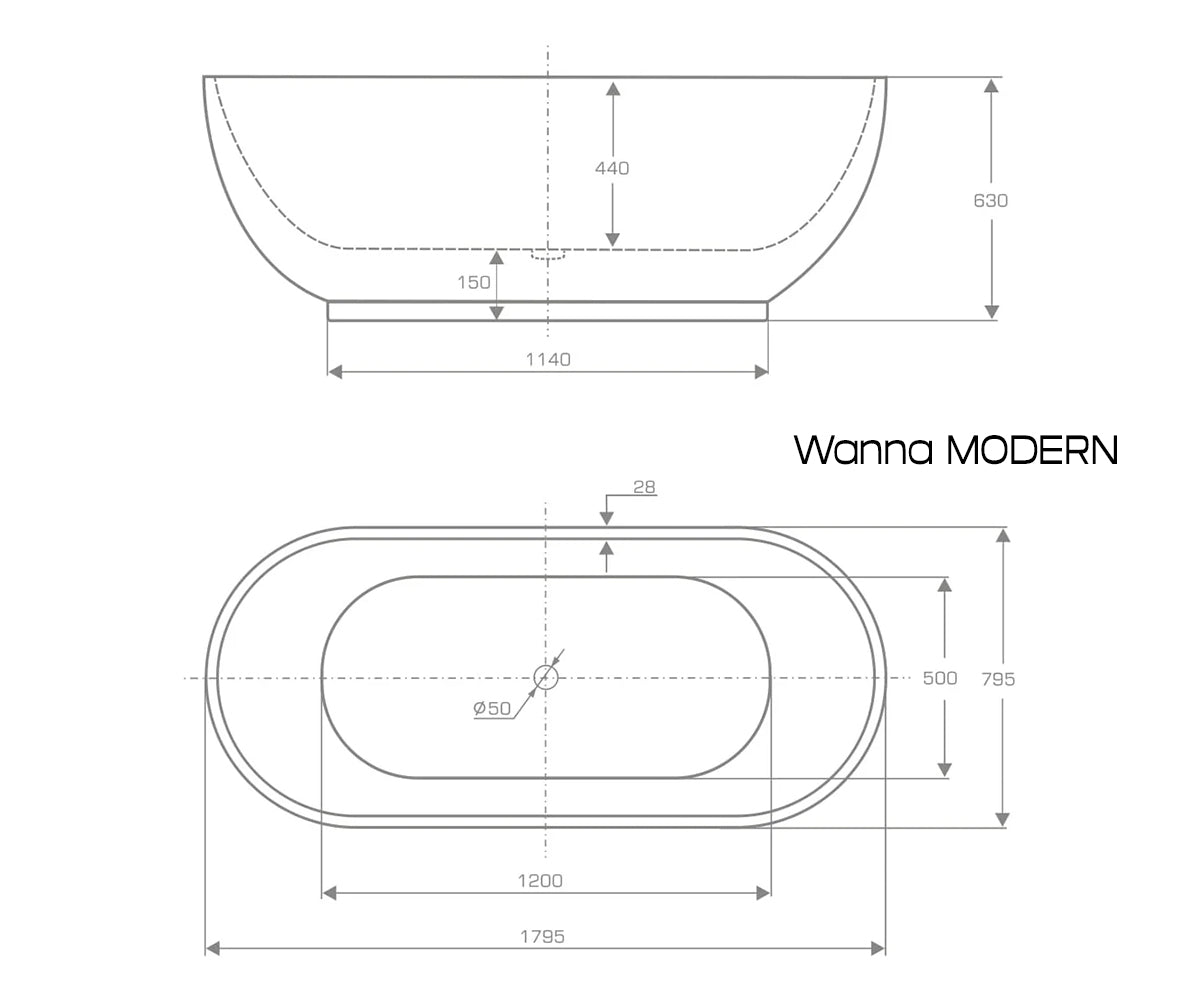 Wanna wolnostojąca Modern